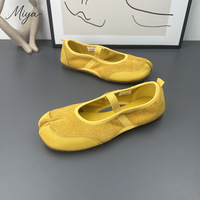 Chaussures plates décontractées Mary Jane en daim à bout fendu P18 pour femme, nouvelle collection automne 2026, mocassins ballerines à enfiler