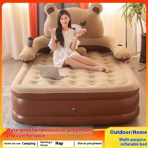 현대 싱글 또는 더블 캠핑 에어 매트리스 두꺼운 야외 지상 매트 접이식 디자인과 휴대용 풍선 침대 - Product Image 4