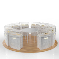Vitrina de Exhibición de Joyería Personalizada de Acero Inoxidable y Vidrio con Iluminación LED para Salas de Exhibición de Lujo
