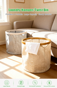 Bac de rangement pliable authentique de qualité supérieure avec bordure en plastique, ouverture et fermeture par torsion, structure robuste pour l'organisation de la maison, <span class=keywords><strong>boîte</strong></span> pliable - Product Image 4
