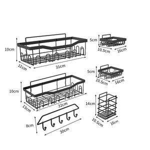 Lot de 6 paniers de douche sans perçage, étagère de douche adhésive avec porte-savon, étagères de salle de bain pour l'organisation des outils de cuisine - Product Image 6