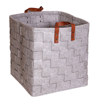 Panier à jouets en feutre non tissé robuste et écologique, bac rectangulaire très résistant, design peu encombrant avec poignée pour blocs de construction et peluches