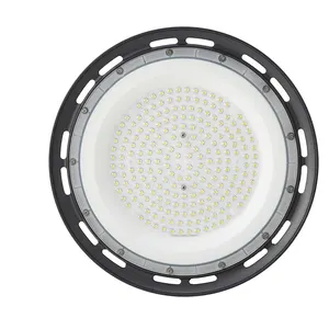 مصباح LED تجاري عالي المعدة IP65 صناعي مستدير لإضاءة المستودعات 100 وات 150 وات 200 وات مصباح LED عالي المعدة للورشات