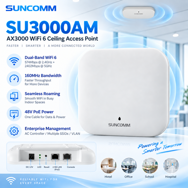 AX3000 WiFi 6 Ceiling Mount Dual Band 3000Mbps Indoor Wireless Gigabit PoE Enterprise Access Point with 200+ Users