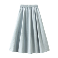 2025 japonais minimaliste a-ligne jupe personnalisé pur coton parapluie coupe ODM en vrac en gros pour EU/US Boutique coton sergé jupe