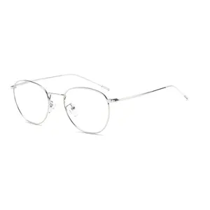 Kacamata Komputer Bingkai Optik Logam Uniseks, Kacamata Klasik Bingkai Penuh Biru Muda