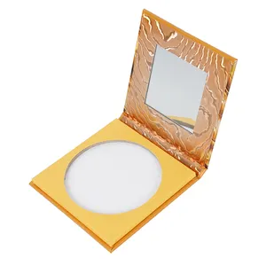 WALKIN single cosmetic blush powder case blush container round shape empty paper eyeshadow palette with window