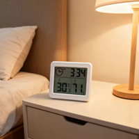 Hygromètre numérique d'intérieur avec grand écran LCD clair, thermomètre, surveillance de la température ambiante et enregistrement de l'heure