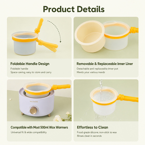 China Manufacturer Newly Easy to Clean Non-Stick Wax Pot Genuine Silicone Wax Bowl Pot for Wax Warmer - Product Image 6