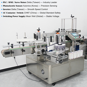 Machine d'étiquetage automatique double face pour bouteilles plates carrées |   Étiqueteuse adhésive haute précision pour shampoing, compatible avec plusieurs formes - Product Image 5