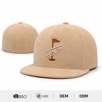 Casquette de baseball en daim premium avec logo personnalisé, broderie 3D en relief, casquette snapback à visière plate beige, streetwear, casquette de sport pour hommes, OEM