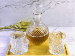 New Design Luxury Crystal Glass Bottle <strong>Wine</strong> <strong>Decanter</strong> Engraved Diamond <strong>Wine</strong> Jug <strong>Set</strong> for Business Gifts - Product Image 3