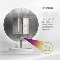 Miroir de courtoisie de salle de bain rond à éclairage frontal à LED de style hôtel de luxe avec anneau lumineux de couleur réglable et fonction anti-buée
