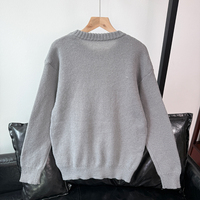 Pull à col rond pour homme, couleur unie, 100% polyester, tricot simple, 280g, manches longues, service OEM pour le printemps et l'automne
