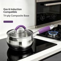 Ensemble de casseroles de style américain en acier inoxydable de qualité supérieure, 2 pièces, écologiques, compatible induction, passe au lave-vaisselle, silicone