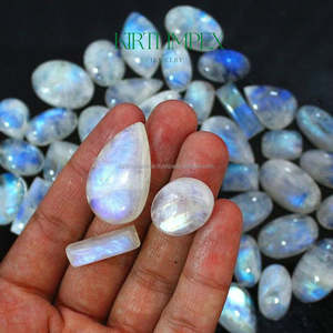 Natural Blue Fire Rainbow Moonstone Cabochon Gemstone Bulk Selling Stone For Jewelry Making Semi-precious Blue Moonstone Stones - Product Image 4