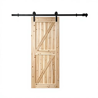 Stabile Massivholz-Scheunentür aus Fichtenholz, Schiebetür für Innenräume, Natürlicher Holzduft, für Familienzimmer-Installation