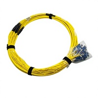 96F LC Uniboot OS2 G657A1 200μm OFNP Breakout Pigtail Polaritas Lurus Kuning
