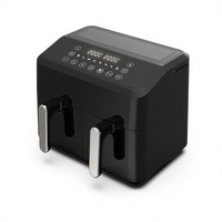 Nouvelle friteuse à air carrée de luxe en acier inoxydable 8L, écran LED numérique tactile, nettoyage facile, haute qualité, 1700W, électrique, pour la maison