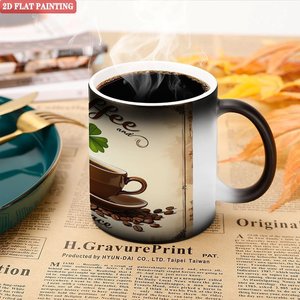 Morning Workout Hydration Drink Mug Frosted Black 11oz <b>Ceramic</b> Heat Changing Magic <b>Cup</b> - Product Image 5