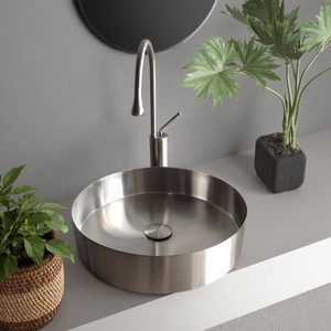 <span class=keywords><strong>Lavabo</strong></span> de Encimera <span class=keywords><strong>Circular</strong></span> Grande de Acero Inoxidable 304 para Hotel, KTV, Villa, Casa de Huéspedes - Product Image 1