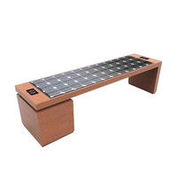 Banc d'extérieur en bois en acier inoxydable étanche, chargement USB intelligent, banc de jardin à énergie solaire pour les parcs de patio, les écoles et les hôpitaux