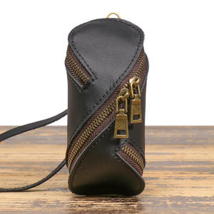 Cartera de Mano para Hombre, de Cuero Genuino Vintage, con Bloqueo RFID, Diseño Pintado a Mano, Cierre de Cremallera, Lona de Nailon, Portátil y Suave - Product Image 1