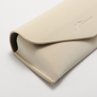 Étui de protection pour lunettes de soleil de haute qualité, personnalisé avec logo, rectangulaire, en cuir PU souple de couleur unie, marque Huicheng