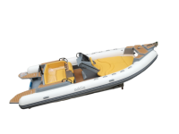 Nervure de luxe 680 Sport Yacht fibre de verre fond dur coque gonflable bateau avec moteur hors-bord stable pour la dérive océan