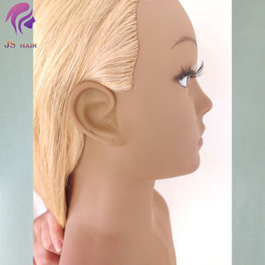 Tête de Mannequin <span class=keywords><strong>cheveux</strong></span> naturels longs, 21 pouces, avec épaules, outil d'entraînement professionnel, chevelure naturelle, 100% - Product Image 6