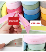 Bande élastique pliante enduite sur mesure de 20 mm, en gros, pour la confection de vêtements et la ceinture de vêtements