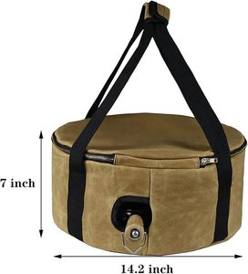 Sac de rangement pour pot - Pour four de 7 pouces, porte-tarte avec <span class=keywords><strong>couvercle</strong></span> et poignée, Pan More - Tissu <span class=keywords><strong>en</strong></span> coton imperméable à la cire et aux liquides - Product Image 2