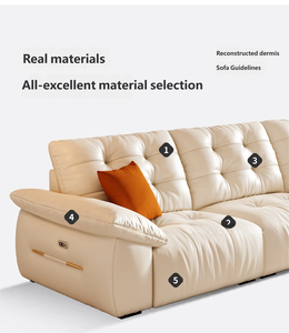 Sofá Reclinable para Sala de Estar con Reposacabezas Ajustable y Soporte Lumbar de Cuero para la Familia, Noche de Cine, Asientos Cómodos - Product Image 2