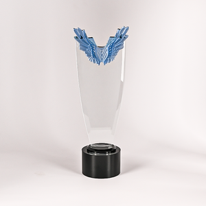 Trofeo de estrella de premios deportivos de cristal Liuli personalizado, corona <span class=keywords><strong>Globel</strong></span> con logotipo grabado, trofeo de Decoración de mesa - Product Image 2