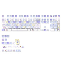 Keycaps transparents sur quatre côtés à thème thé au lait CBSA, en PBT durable, par sublimation, pour clavier mécanique à interrupteurs MX