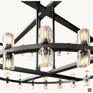 Lampadario di lusso personalizzabile con vendita calda di cristallo di cristallo moderno lampada Arcachon a LED lampadario rotondo a due livelli 60 - Product Image 5