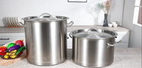 Marmite ronde en acier inoxydable de grande capacité 6L 12L 20L 25L 70L, marmite à soupe commerciale, casseroles de cuisson