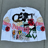 T-shirt thermique à manches longues pour homme, sans taxes douanières aux États-Unis, avec impression graphique DTG, blanc, en tissu gaufré