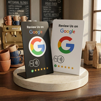 Base de PVC con NFC para Reseñas de Google, con Tarjeta de Visita y Mini Etiqueta para Restaurantes, Cafeterías, Salones, Hoteles y Negocios Locales