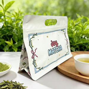 Custom Zipper Sachet Packaging Stand Up Pouches <b>Food</b> Grade Snack Bag Matcha <b>Powder</b> Packaging With Hole - Product Image 2
