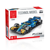Kit de Bloques de Construcción XMORK MOC DIY C36 F1, Coche de Carreras, 1135 Piezas, Escala 1:10, Coche de Carreras de Simulación Azul, Ladrillos para Jugadores de MOC