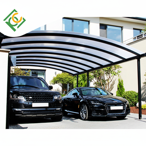 Cocheras de Aluminio con Techo Arqueado Impermeables para Exteriores, Diseños Modernos, Cocheras Dobles de Metal - Product Image 1