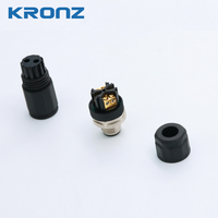 Connecteur de câblage sur site KRONZ M12 à 4 broches codées A, à bornes à vis, robuste, avec double sortie de câble, double entrée de fil, IP67
