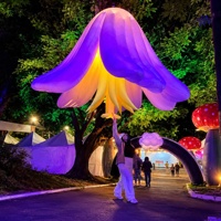 Fleur gonflable géante personnalisée de 4 m/13,12 pi avec éclairage LED, décoration gonflable Alice au pays des merveilles en Oxford