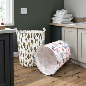 Venta al por mayor de cesto de ropa de lino y algodón de gran capacidad organizador de almacenamiento de lona plegable con asa de pierna para uso doméstico - Product Image 2