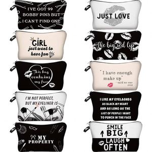 Logo Canvas Make up Cosmetic <b>Bag</b> Bridesmaid <b>Makeup</b> <b>Brushes</b> <b>Bags</b> Print Zipper <b>Bag</b> Zipper Pouch Customized Fashion Zipper Handbags - Product Image 1