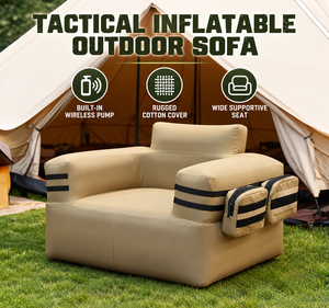 Canapé-lit gonflable automatique, style moderne, matériau floqué, portable, une ou deux places, pour le camping, les voyages et le repos en plein air - Product Image 1