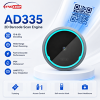 Módulo Escáner de Códigos QR 2D Compacto y Redondo AD335, IP54, Integrado, Iluminación Azul, Decodificación de Pantalla, UART TTL, para Control de Acceso y Kioscos