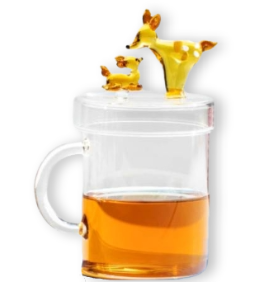 Venta al por mayor personalizada familia ciervo amarillo decorado diseño europeo taza <span class=keywords><strong>de</strong></span> vidrio resistente al calor con tapa regalo <span class=keywords><strong>de</strong></span> negocios marca GB - Product Image 2