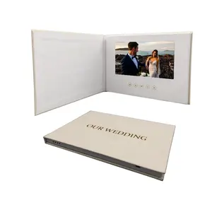Özelleştirilmiş düğün davetiyesi kartı 7 inç Video görüntüler düğün Video albümü